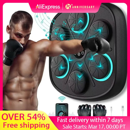Smart Music Boxing Machine: Home Wall-Mounted Training Gear - Bluetooth Interactive Fun - Fitness and Reflex Improvement Boxing