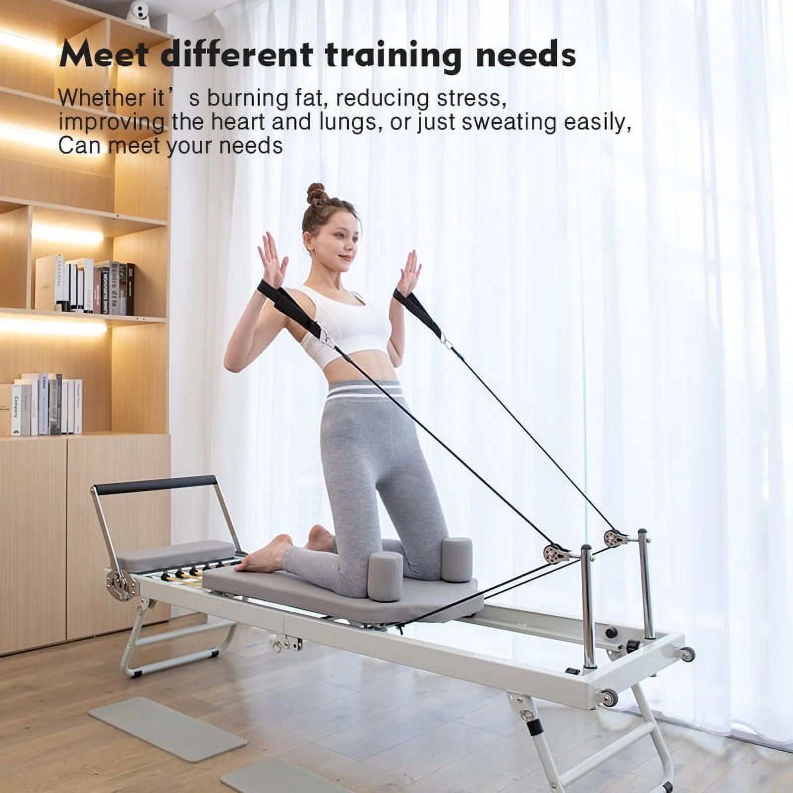 Pilates Reformer Machine for Home ,Foldable Pilate for Strengh Training