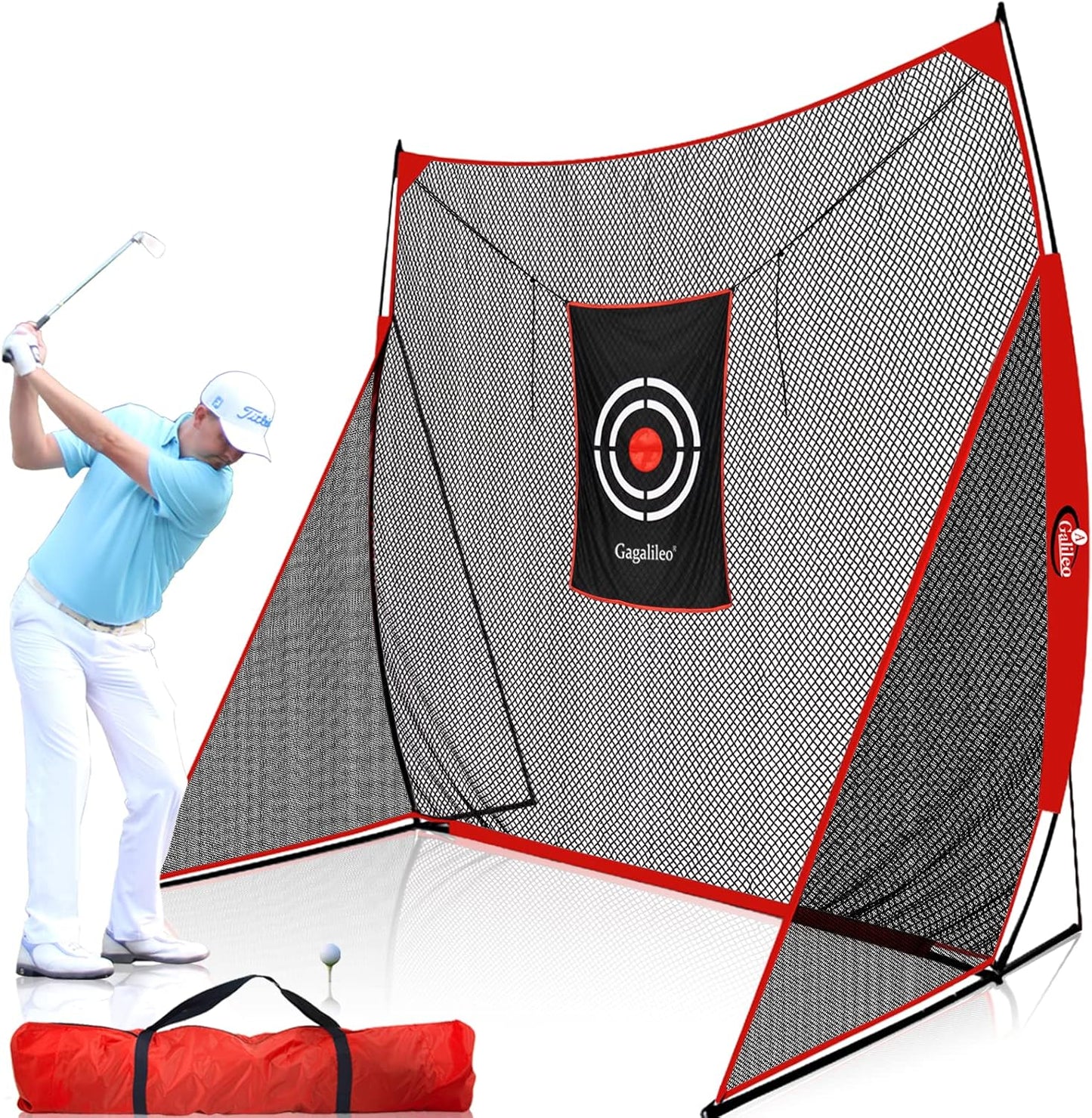 Golf Practice Net 9X9Feet Golf Hitting Nets Driving Range Indoor Outdoor Golf Training Aids with Target Carry Bag