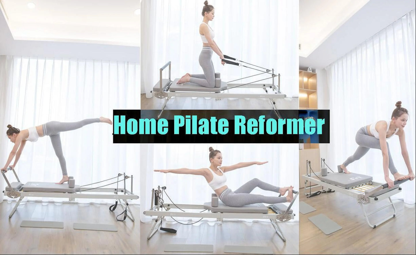 Pilates Reformer Machine for Home ,Foldable Pilate for Strengh Training